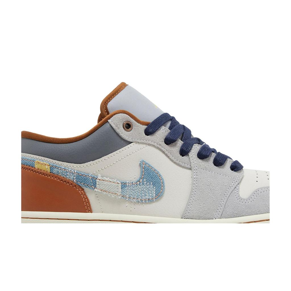 Air Jordan 1 Low SE 'Repaired Denim Swoosh' (Unisex) Phantom / Coconut Milk / Amber Brown / Star Blue Vintage Basketball Shoes FZ5042 041