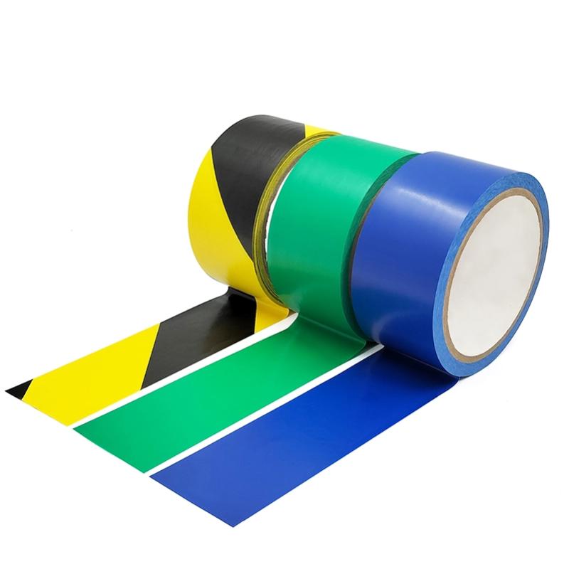 Single-Sided PVC Floor Marking Tape Weather-Resistant Waterproof Rubber Pressure Sensitive Warning Roll No Residual for Masking