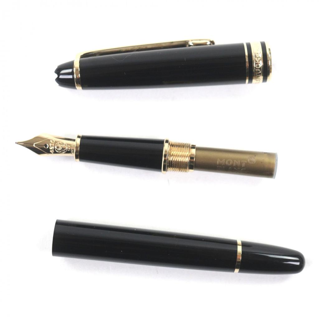 Great MONTBLANC fountain pen Meisterstück Classic white star black 14K mens Used