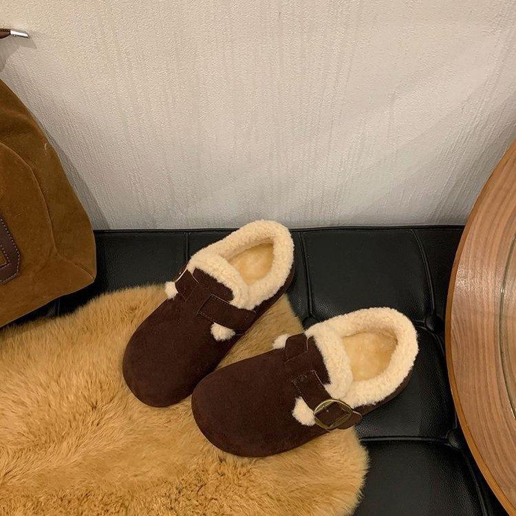 Беркенштоки велюровые теплые зимние новые Doudou туфли Французские Беркенштоки шерстяные хлопковые туфли