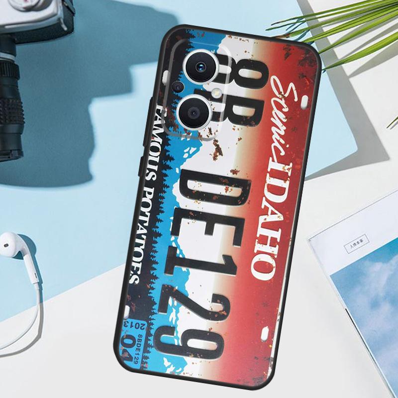 Retro Funny License Plate Cover For OPPO Reno 14 F 12 11 10 13 Pro 11F 12F 13F 7 8 Lite OPPO Find X8 X6 X5 X9 Pro Case