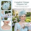 Шляпка-fascinator для женщин, на вечеринку с чаепитием, Fascinator, повязка на голову с перчатками, Аксессуары для вечеринки с чаепитием для дам