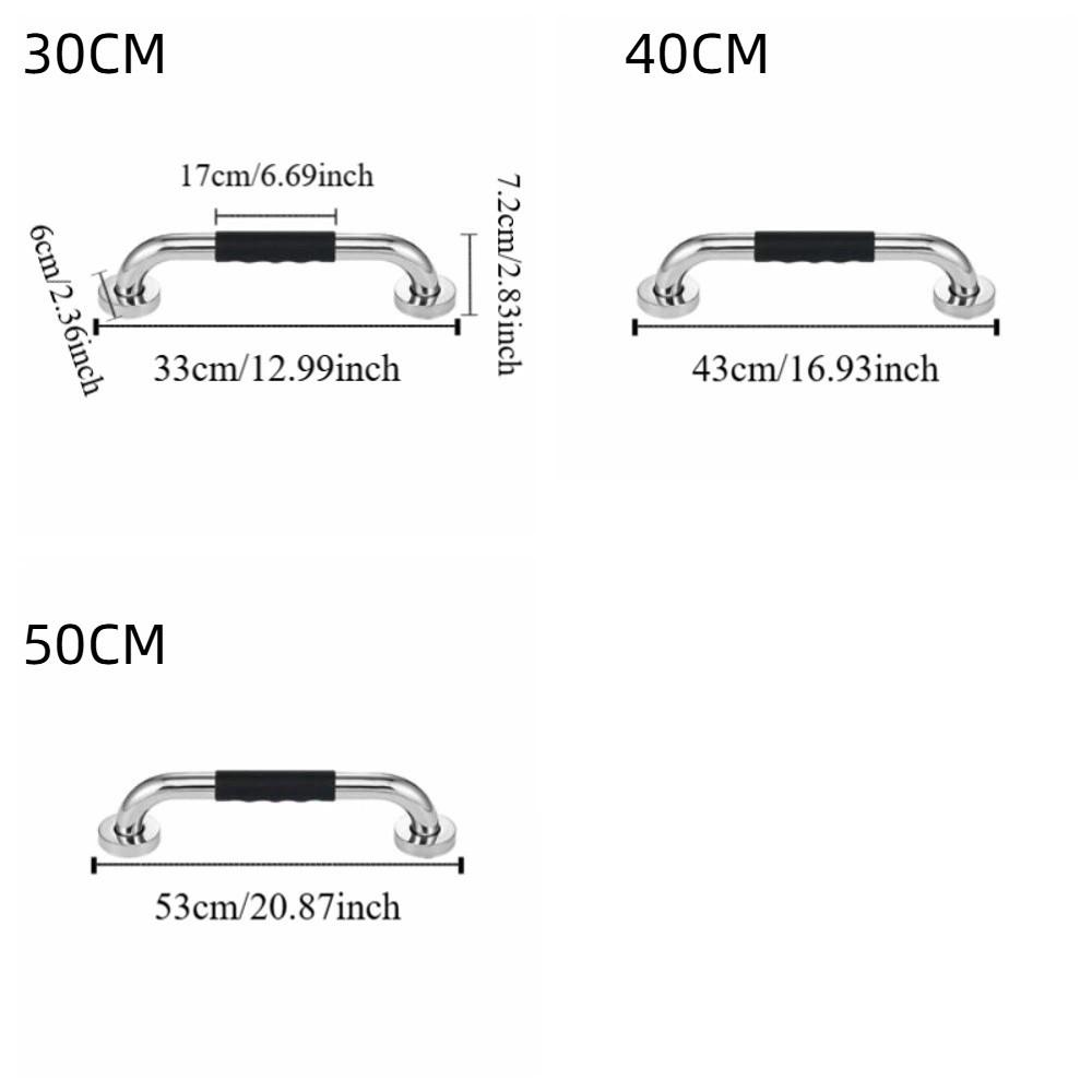 Stainless Steel Shower Handle Silicone Handrails Anti Slip Toilet Handrail Prevent Falls Thicken Towel Bar Elderly Safety