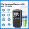 Персональное стерео радио AM FM, перезаряжаемое мини-FM-разъем для наушников, часы, карманное радио с будильником для трансляции погоды