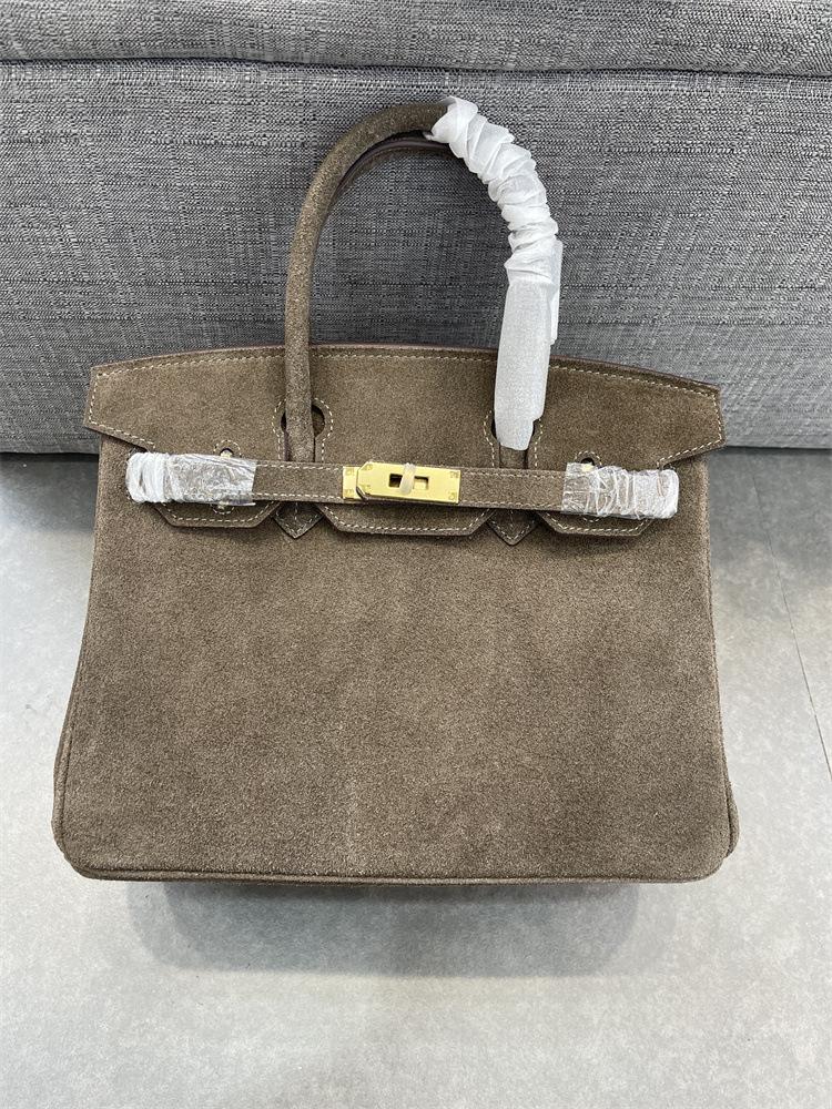 And New Genuine Leather Women's Bag Frosted Leather Suede Leather Platinum Bag Hand-held Single Shoulder Diagonal Cross Bag