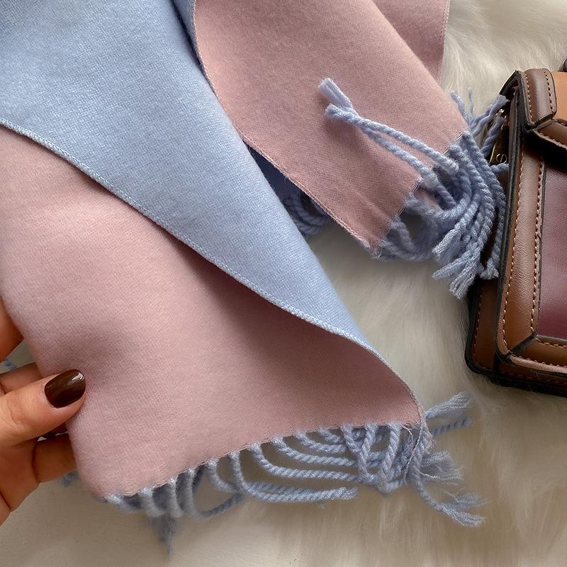 Keep It for Yourself, Feel Soft Sister Scarf, Women's Winter Versatile Double-sided Solid Color Scarf, Long Thickened Warm Shawl