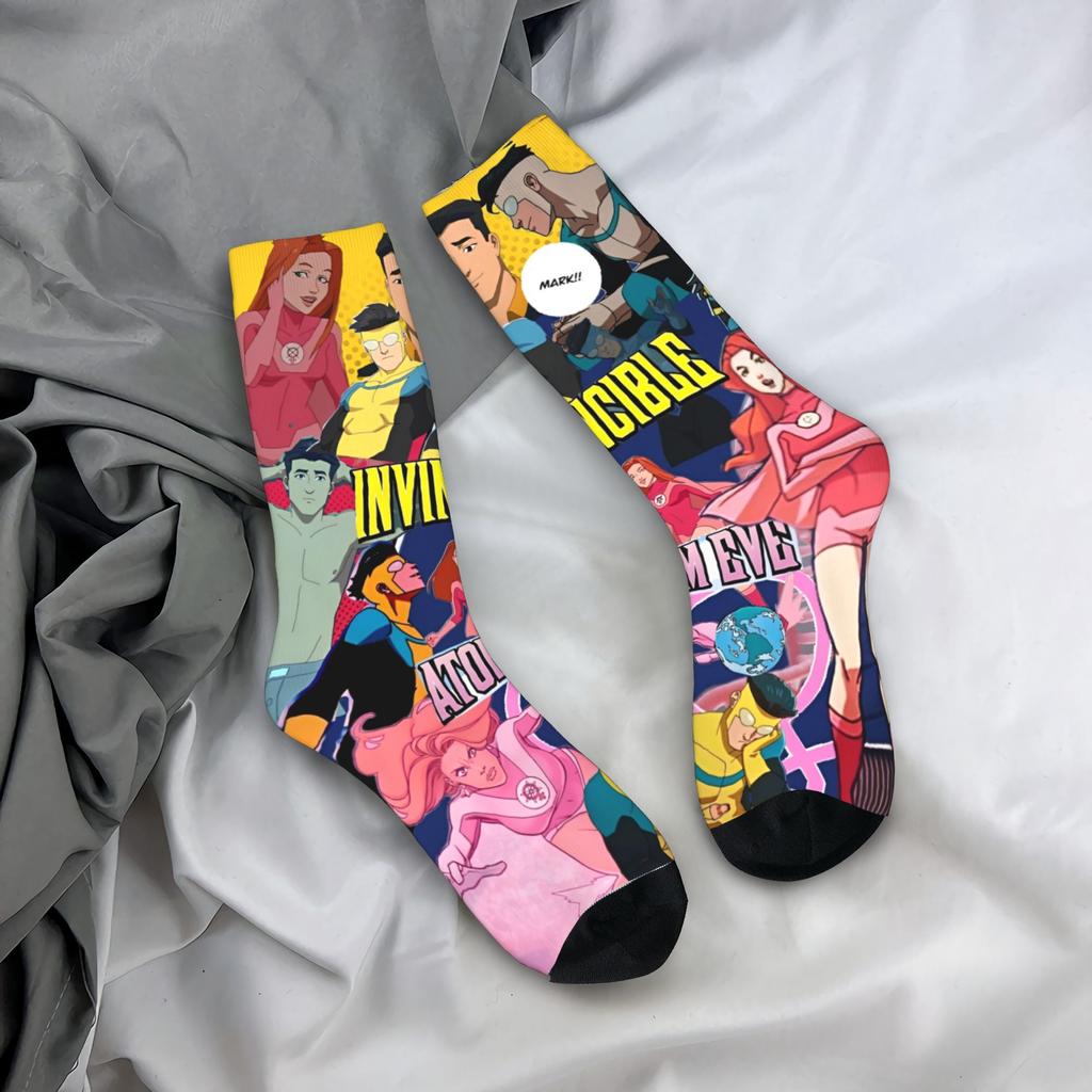 Взрослые Мужские Носки Аллен Инопланетянин Непобедимый Аниме Чулки Осень Смешные Теплые Мягкие Носки с Принтом Альпинистские Нескользящие Носки