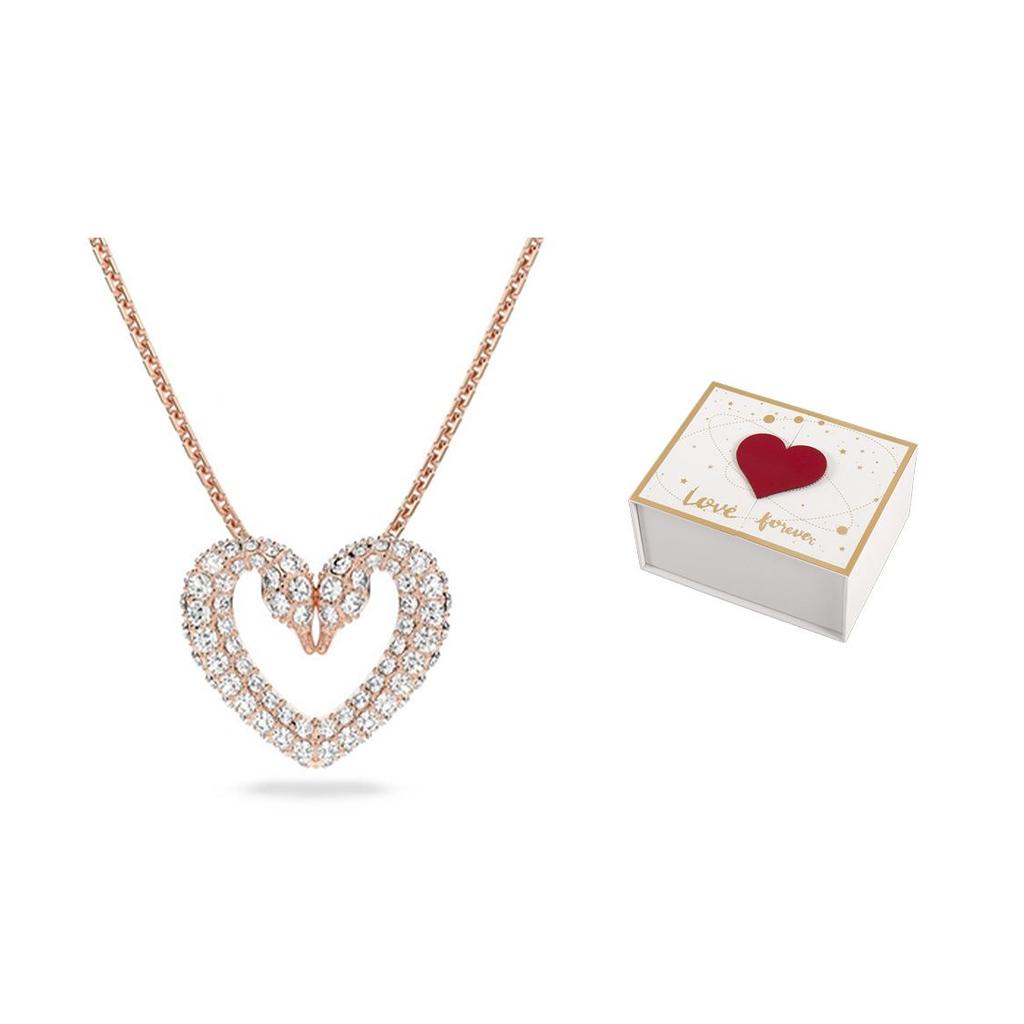 Swarovski Ожерелье Сердце Лебедя Женское ожерелье Розовое Золото 5628657