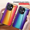 Цветной чехол из закаленного стекла для Vivo Y72 Y52 5G Y19S Realme 6 8 10 14 Pro XT C30 C3 C63 C61 C75 C31 OPPO A53 A52 A72 Reno 13 чехол для телефона с полосатой задней крышкой