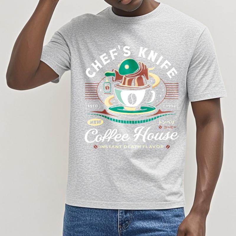 Cool Unisex Summer T Shirt Chefs Knife Coffee House Instant Death Flavor Short Sleeve Rock Oneck Women Tees Cotton Top Tees