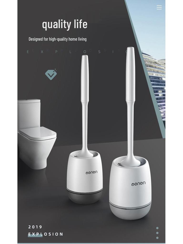 Wall-Mounted Soft Bristle Toilet Brush with Long Handle for Dead Corner Cleaning