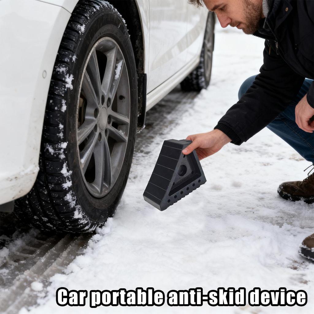 Car Parking Wheel Stops Rubber Non Slip Stoppers Heavy Duty Wheel Chocks For Trunk Toolbox Trucks Trailer Outdoor Automotive
