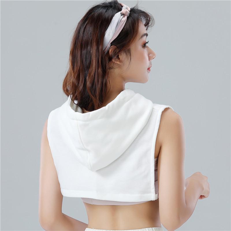 Women Girls Fake Collar with Hoodie Cap Autumn Ladies Half-Shirts Sweater Decorative Sunscreen Hat Clothes Accessories