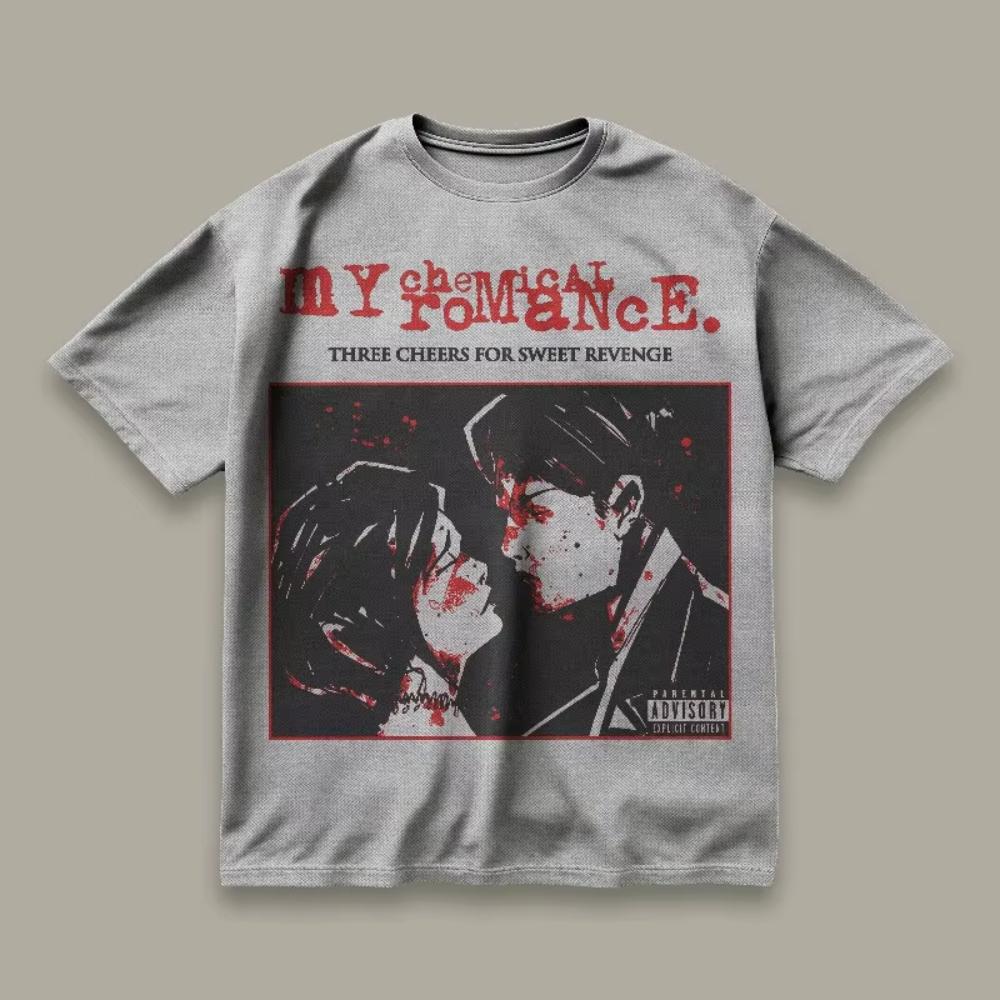My Chemical Romance Тур по Южной Америке Футболки Мужские Женские Готика Панк Группа Оверсайз Уличная одежда Хлопковые Футболки