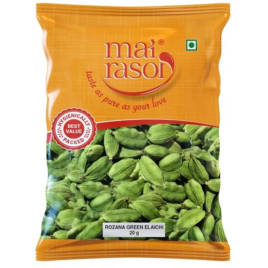 MAI RASOI Rozana Green Cardamom Whole/Hari Elaichi/Ilaichi (20g)