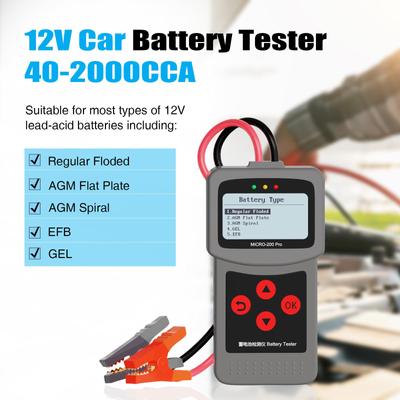 Lancol Micro200 Pro автомобильный тестер аккумулятора 12 В 40-2000CCA анализатор свинцово-кислотных аккумуляторов диагностический инструмент для проверки запуска и зарядки