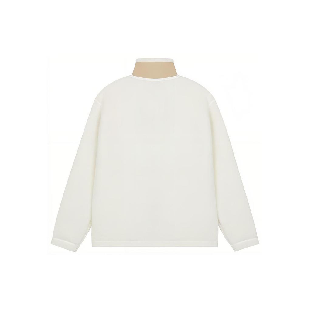 New Balance Мужские бархатные куртки Белые с воротником-стойкой Утепленные на флисовой подкладке AMJ23358-CIC