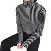 Women Spring Autumn Turtleneck T-shirts For Women Classic Stirped Slim Tops Plus Size 2XL Female T-shirt Tees