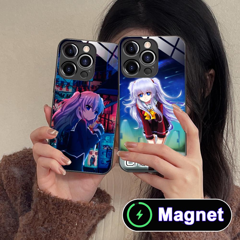 Чехол для мобильного телефона Charlotte Tomori Nao Glass MagSafe для iPhone 17 16 15 14 13 12 11 Air Pro Max Plus Mini Цветная крышка