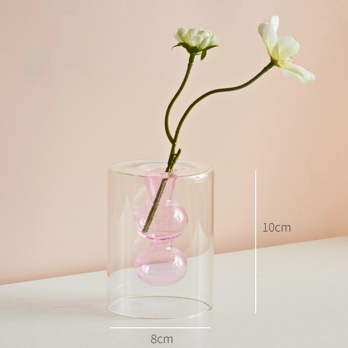 Nordic Modern Двойная стенка Ваза Креативная Гидропонная Прозрачная Стеклянная Ваза Гостиная Настольный Декор Персонализированное Художественное Украшение