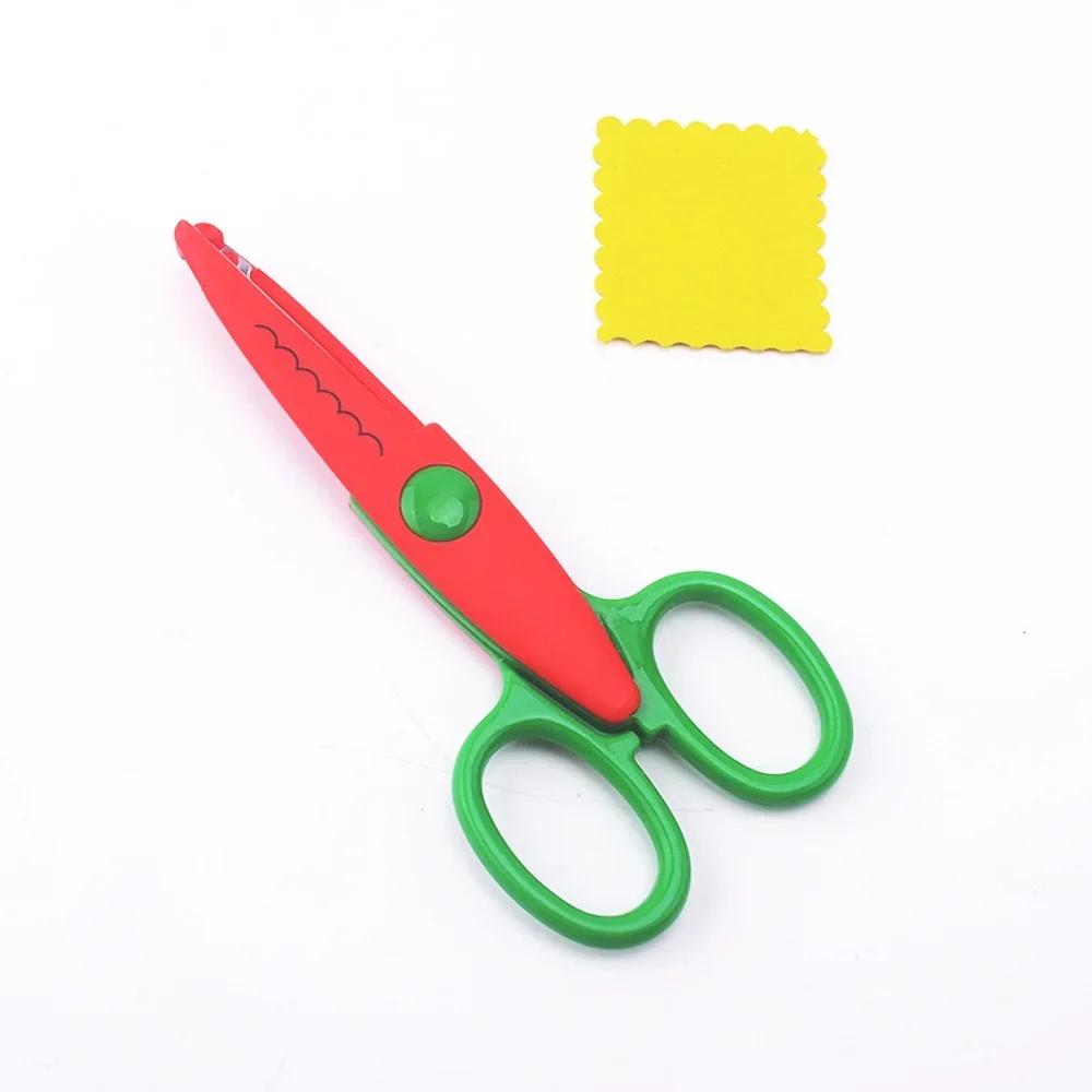 Metal and Plastic DIY Scrapbooking Photo Colors Paper Cuttings Lace Diary Decoration Safety Scissors Household Laciness Scissors