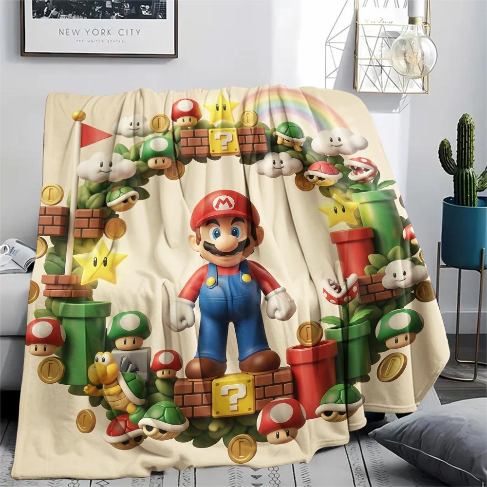 Mario Level Scene Blanket, Mario Fan Soft Throw, Perfect Gift.chl