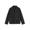 Stussy FW21 Лесная Стежковая Флисовая Куртка Однотонная С Воротником Плюшевая Куртка Повседневная С Крючками Американский Винтаж Куртка Унисекс Куртки Черный 218128