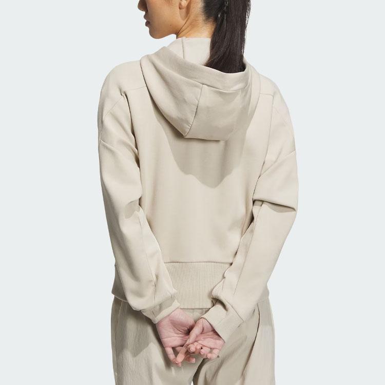 Adidas Rco Logo Hooded Sports Casual Jacket Women Jacket Light-Brown IP7094