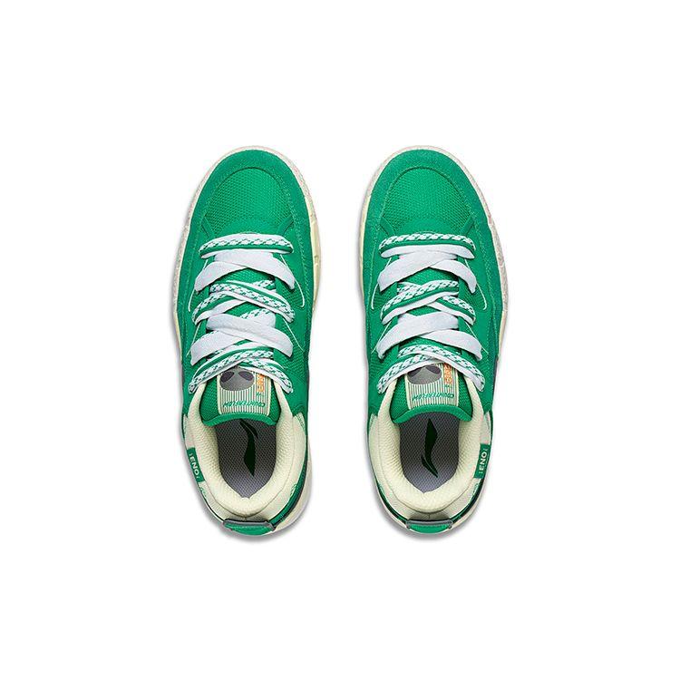 Li Ning CF Su Series Honor 3.0 противоскользящие прочные низкие кроссовки для скейтбординга мужские кроссовки изумрудно-зеленые AGCT181-2