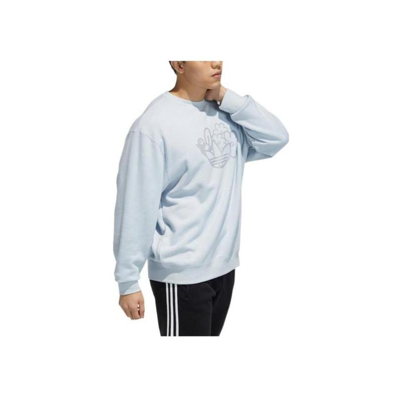 adidas Толстовка с длинными рукавами и круглым вырезом Originals X Melting Sadness, мужские топы синего цвета с логотипом HB6866