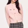 Spring-Autumn Women's Chic Knit Cardigan: Korean Style, Embroidered, Colorful Buttons