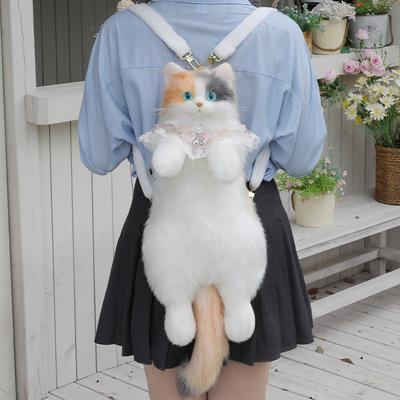 Милый плюшевый рюкзак с кошкой, модная мягкая сумка с мягкими игрушками для любителей кошек, детский рюкзак для девочек, кошелек, легкий, повседневный, подарок на день рождения