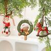 Tree Christmas Ornament Resin Vintage Bell Bow Wreath Christmas Pendant Stocking