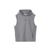 Solid Logo Hooded Knit Quick-Dry Sleeveless Vest Men Tops Carbon-Grey DZ0572-091