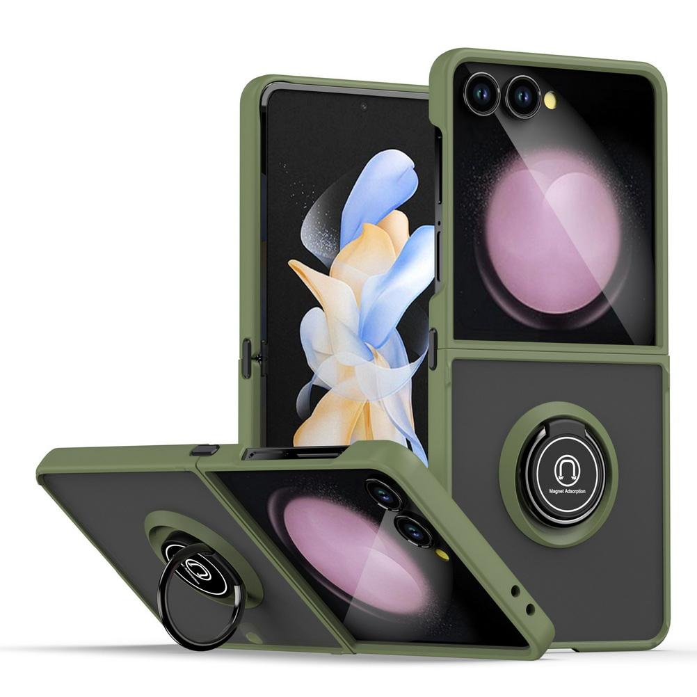 High-eng Rotatable Finger Ring Car Holder Phone Case for Samsung Galaxy Z Flip 7 6 5 4 Shockproof Protection Bracket Back Cover