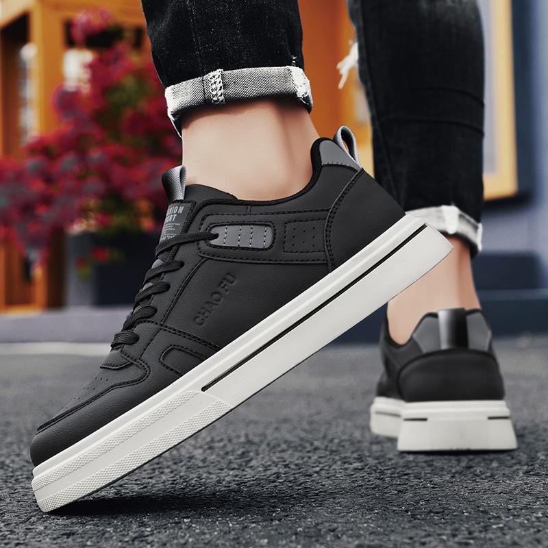 Retro trend low-top little white shoes men's casual skateboard sports shoes men's spring and autumn flat-bottomed lace-up board shoes men's