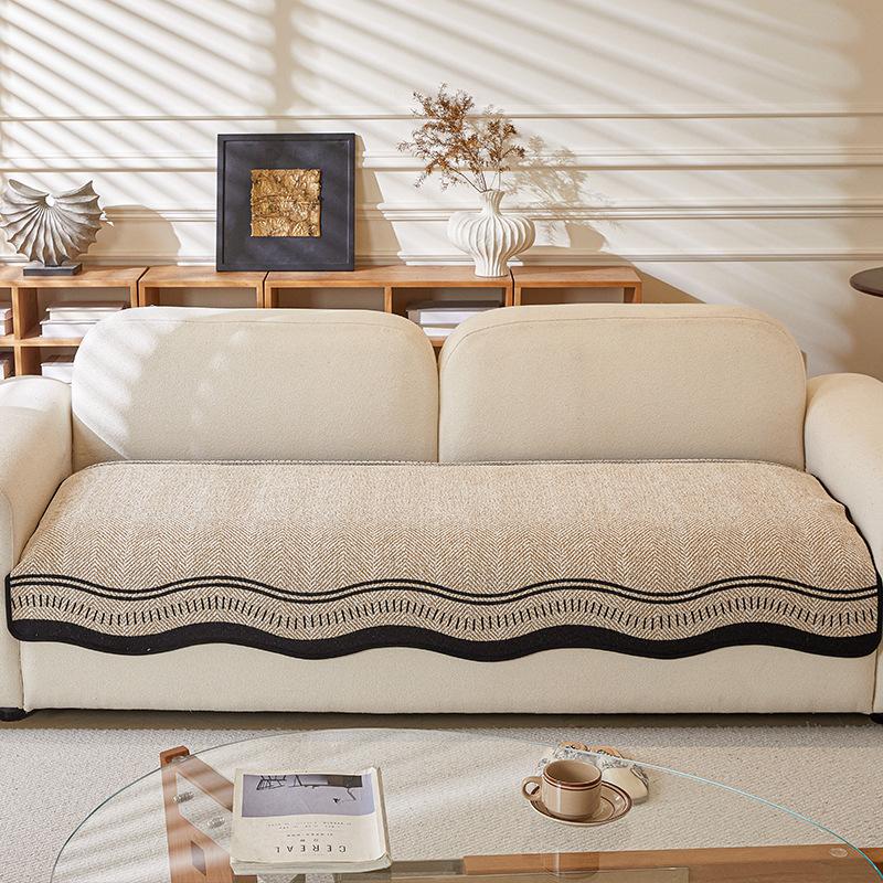 Special-Shaped Sofa Cushion New Irregular Seat Cushion Fixed Non-Slip Machine Washable High-End Straight Row Sofa Cover