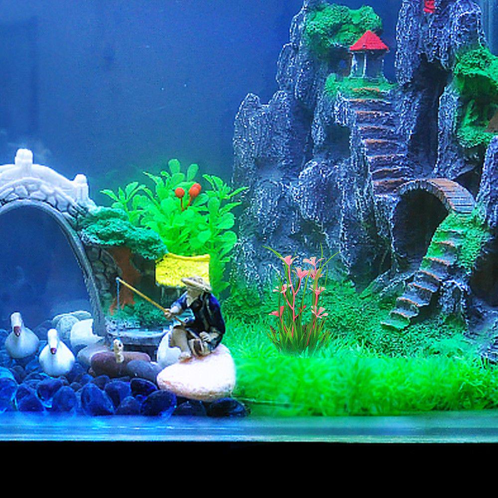 Ornament Green Aquarium Water Grass Fish Tank Landscape Decor Plastic Artificial Plant