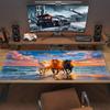 Horse Color Mouse Pad Large Gaming Table Cushion Non-slip Laptop Tablet Big Mousepad XXL Mat Mini PC Playmat With Lock edge