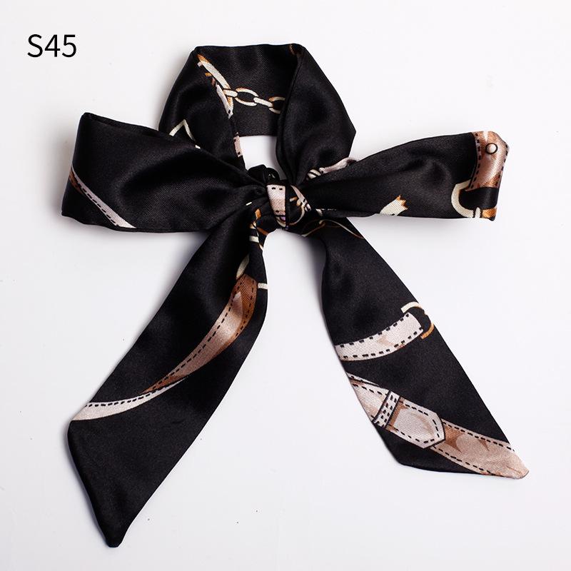 Шелковый шарф, завязанный сумочкой, завязанный бант для волос, длинная повязка на голову, серпантин, маленький шелковый шарф, подарочная коробка, подарочный ремешок