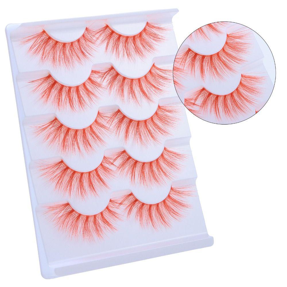 White Anime Manga Lashes Pink False Eyelashes Natural Cosplay Lashes  Women