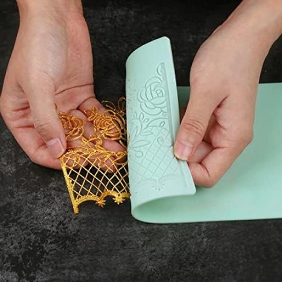 Сахарная Лоза Роза Съедобная Форма для Торта Силиконовая Кружевная Матрица для Фонданта Осенний Декор Торта Форма для Мастики Инструмент для Топпера Капкейка Глазурь Отпечаток Конфет