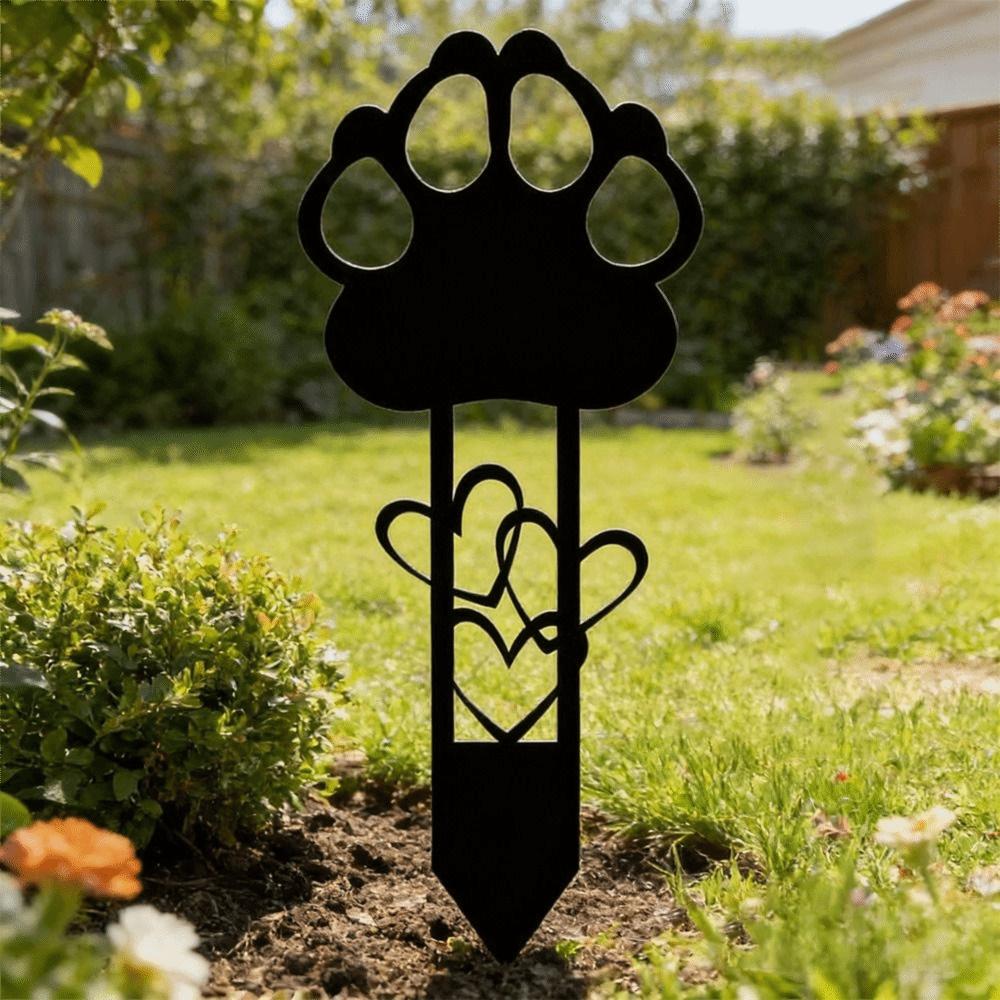 Sturdy Carbon Steel Pet Dog Grave Marker Pet Memorial Stone Plaque Outdoor Garden