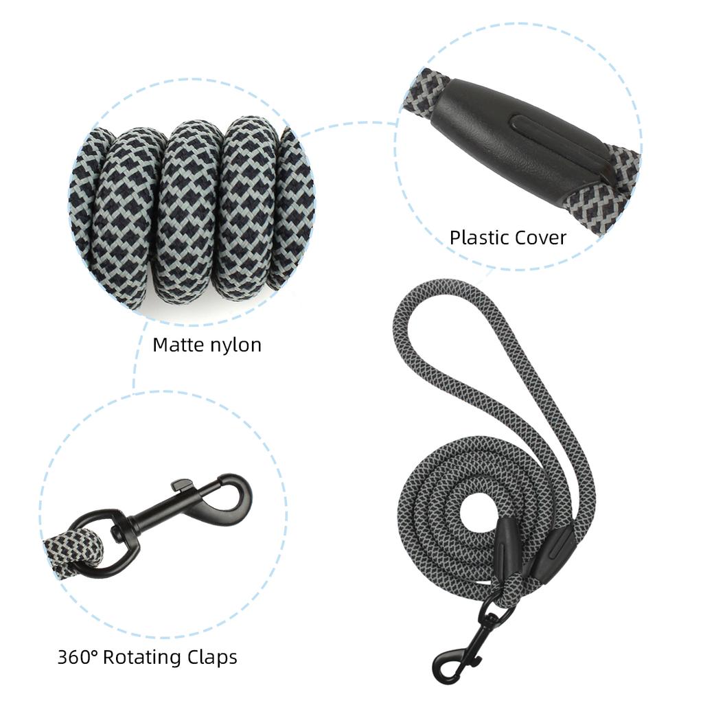 Классические Прочные Поводки для Собак Средних и Крупных Пород, Прочная Веревка-Поводок, Модный Черный Сетчатый Поводок для Собак, Уличная Прогулка, Тренировка, Новинки