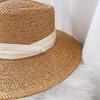 Triple Fold French Straw Hat Women's Summer Beach Vacation Flat Top Hat Korean Edition Woven Hat Beach Sunscreen