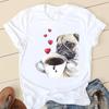 Women T-shirts 90s Love Pug Dog Ladies Fashion Clothing Short Sleeve Cartoon Clothes Spring Summer Female Tee Graphic Tshirt