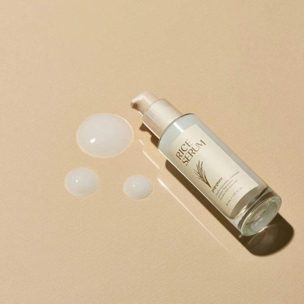 POP PURE Rice Serum 30 Ml, Brightening, Nourishing, Soothing, Hydrating, Moisturizing, Korean Cosmetics, Kbeauty, Sample