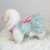 Summer Floral Print Small Dress Lovely Medium Dogs Sleeveless Foreleg Bowknot Decor Holiday Pet Outfit