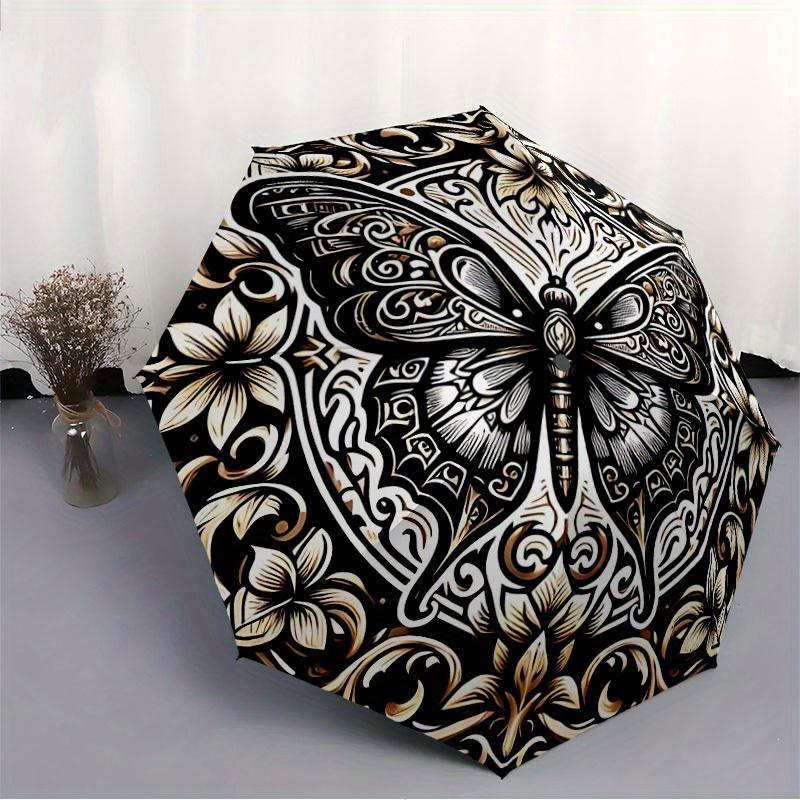 1pc Butterfly Ornament Automatic Open, Sturdy Iron Frame, Compact Folding Design, All-Season Portable Umbrella for Women & Men yy250801114