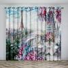 Custom Made Drape Curtains for Kids, Eiffel Tower, Afternoon Tea Garden, Cloth for Boy, Girl, Bedroom, Living Room, Bedroom